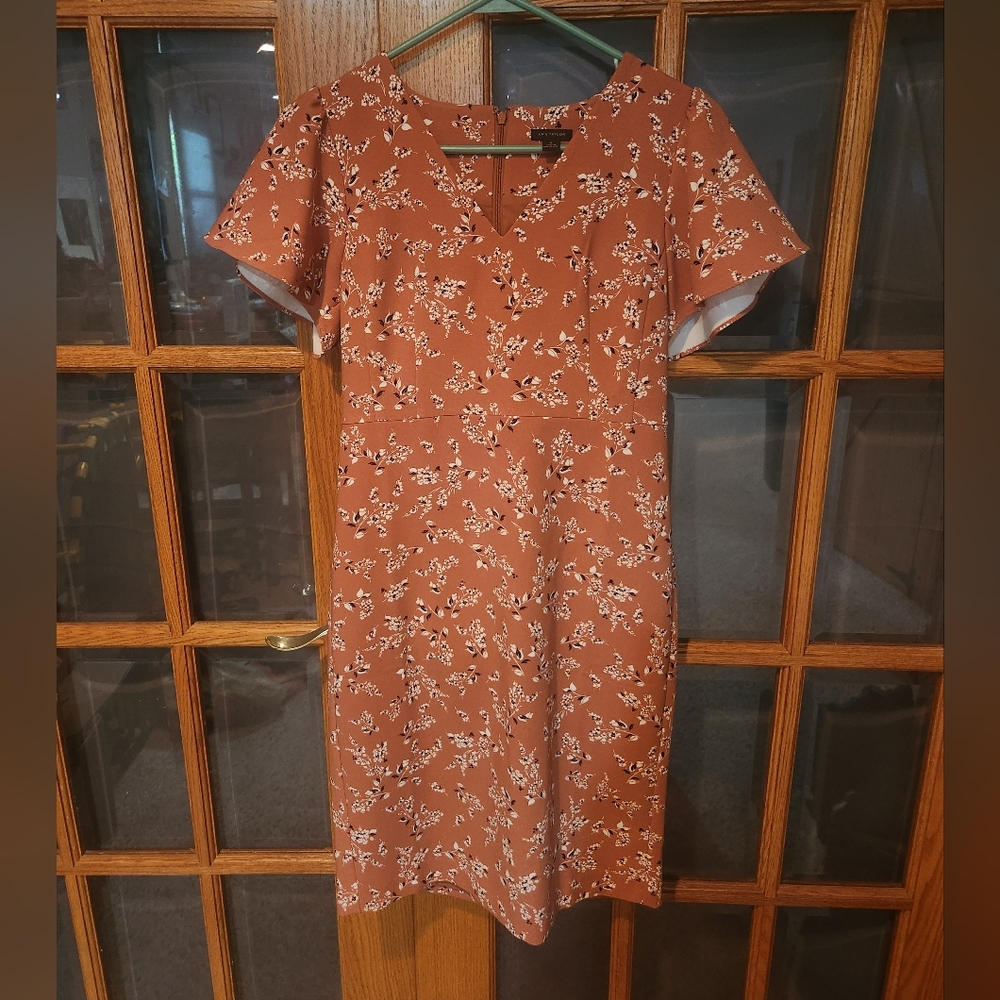 Ann Taylor Rust Floral Midi Dress